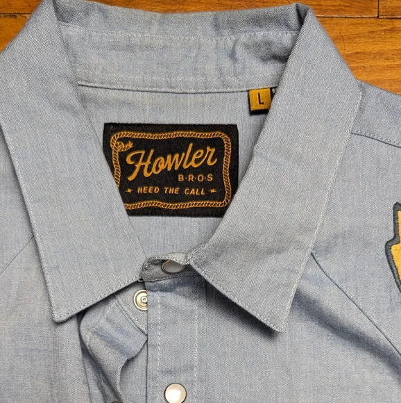 Howler Brothers Blue Casual Button Down Shirt - Picture 2 of 4